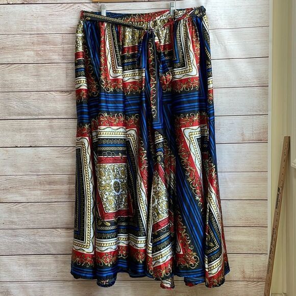 ASHLEY STEWART MODEST MAXI SKIRT IN JEWEL TONE PRINT‎ - Picture 1 of 6